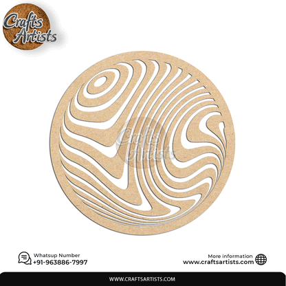 Luxury Round MDF Drink Coaster Set | Laser Cut Pattern Design-34