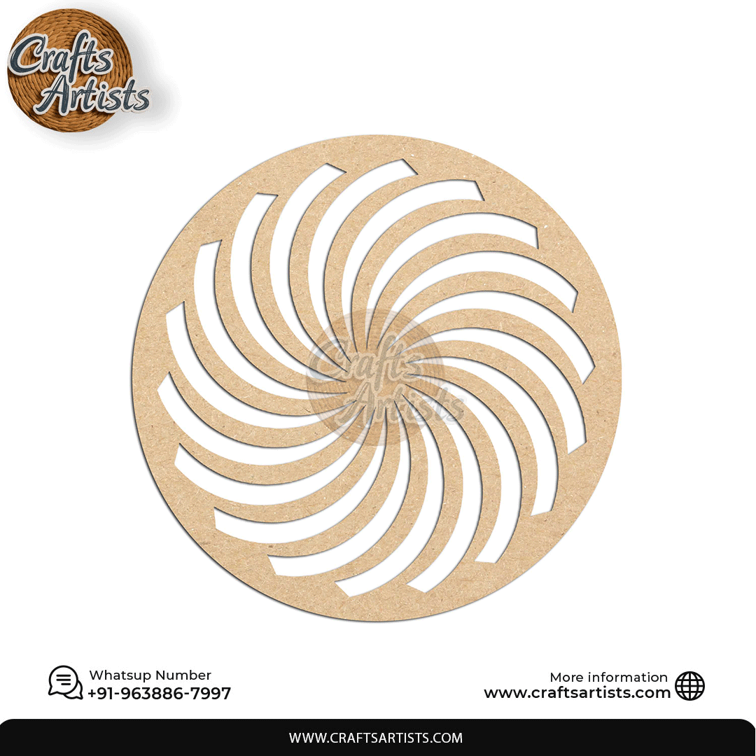 Luxury Round MDF Drink Coaster Set | Laser Cut Pattern Design-38