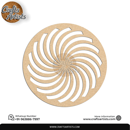 Luxury Round MDF Drink Coaster Set | Laser Cut Pattern Design-38