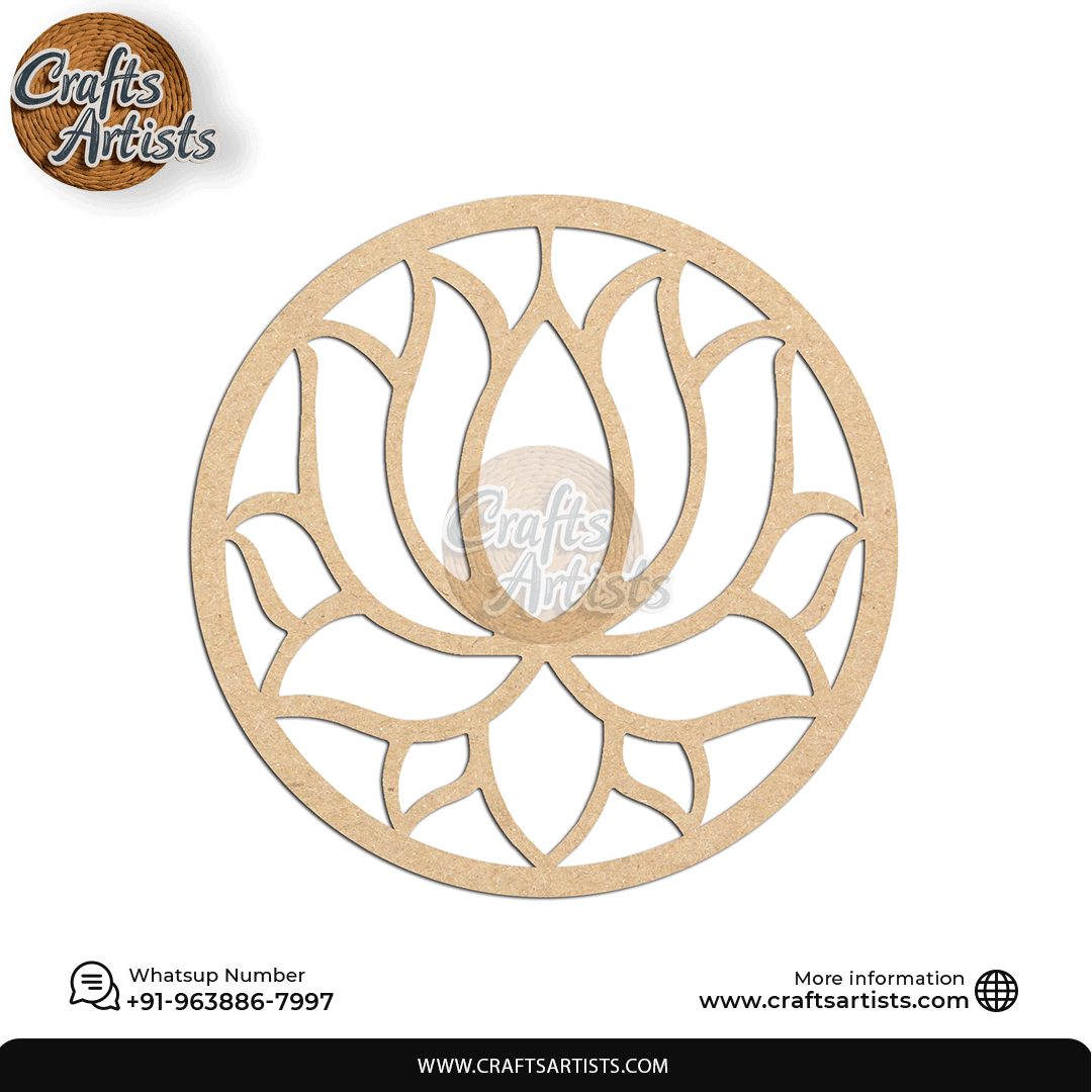 Luxury Round MDF Drink Coaster Set | Laser Cut Pattern Design-39