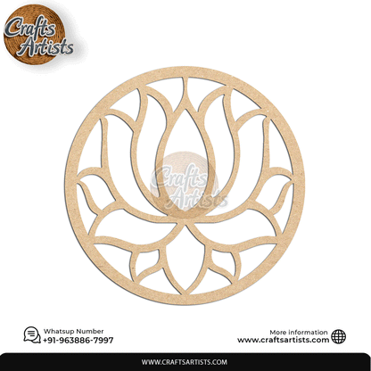 Luxury Round MDF Drink Coaster Set | Laser Cut Pattern Design-39