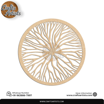 Luxury Round MDF Drink Coaster Set | Laser Cut Pattern Design-30