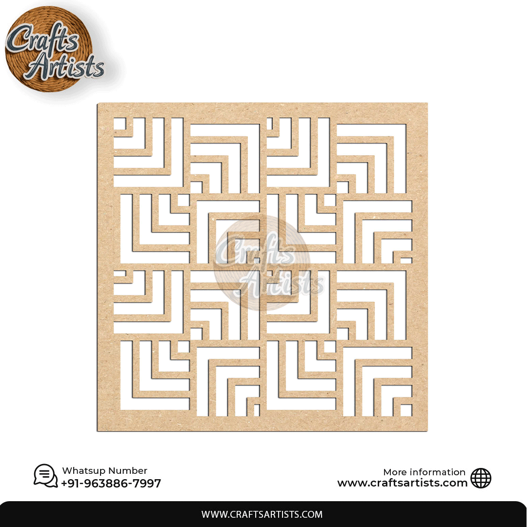 Luxury Square MDF Drink Coaster Set | Laser Cut Pattern Design-1