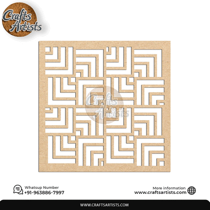 Luxury Square MDF Drink Coaster Set | Laser Cut Pattern Design-1