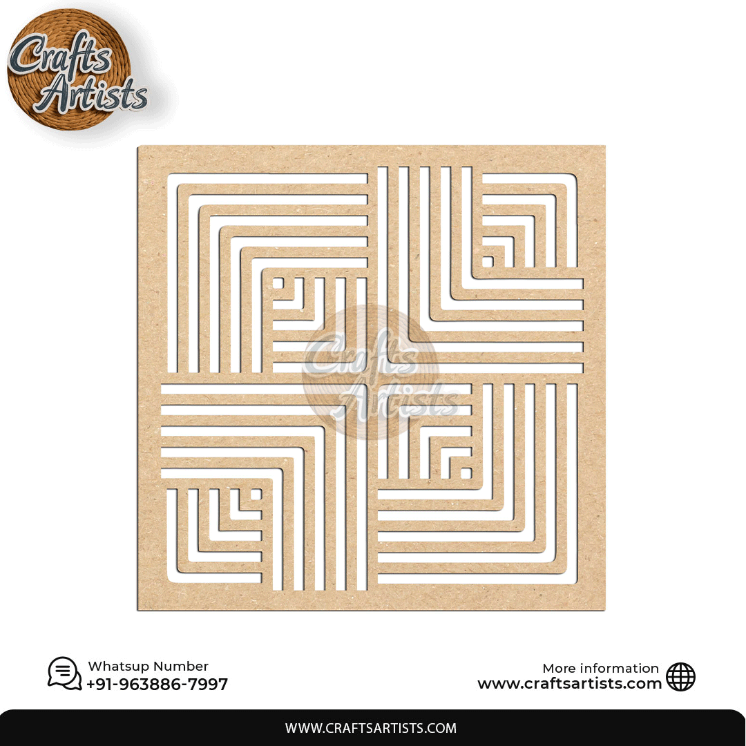 Luxury Square MDF Drink Coaster Set | Laser Cut Pattern Design-3