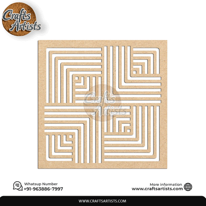 Luxury Square MDF Drink Coaster Set | Laser Cut Pattern Design-3
