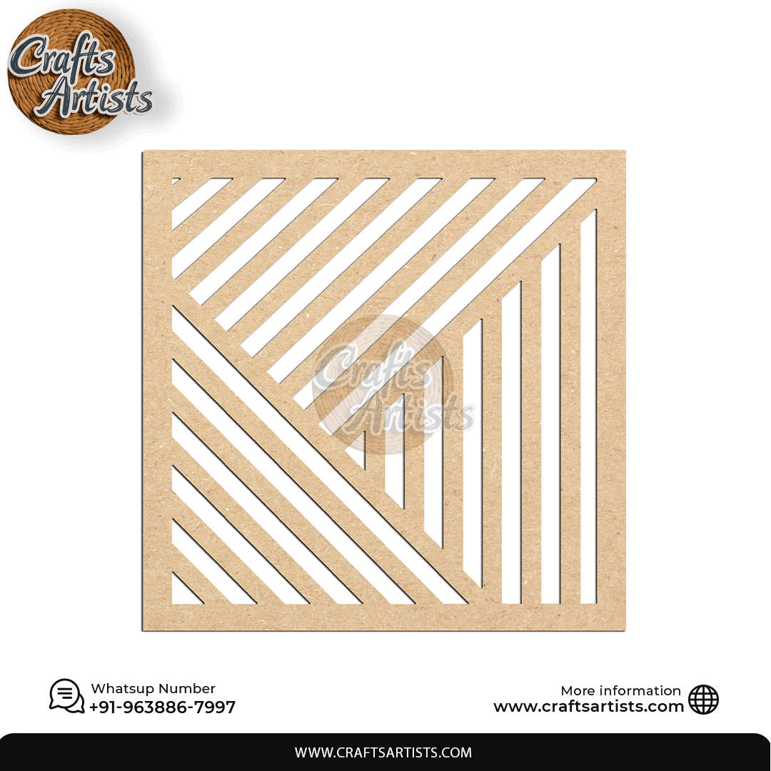 Luxury Square MDF Drink Coaster Set | Laser Cut Pattern Design-4