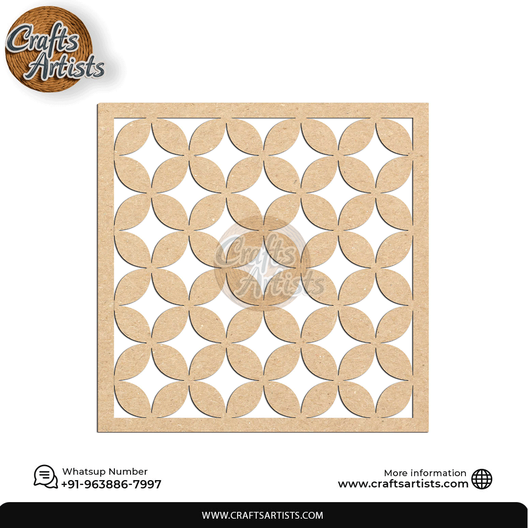 Luxury Square MDF Drink Coaster Set | Laser Cut Pattern Design-5