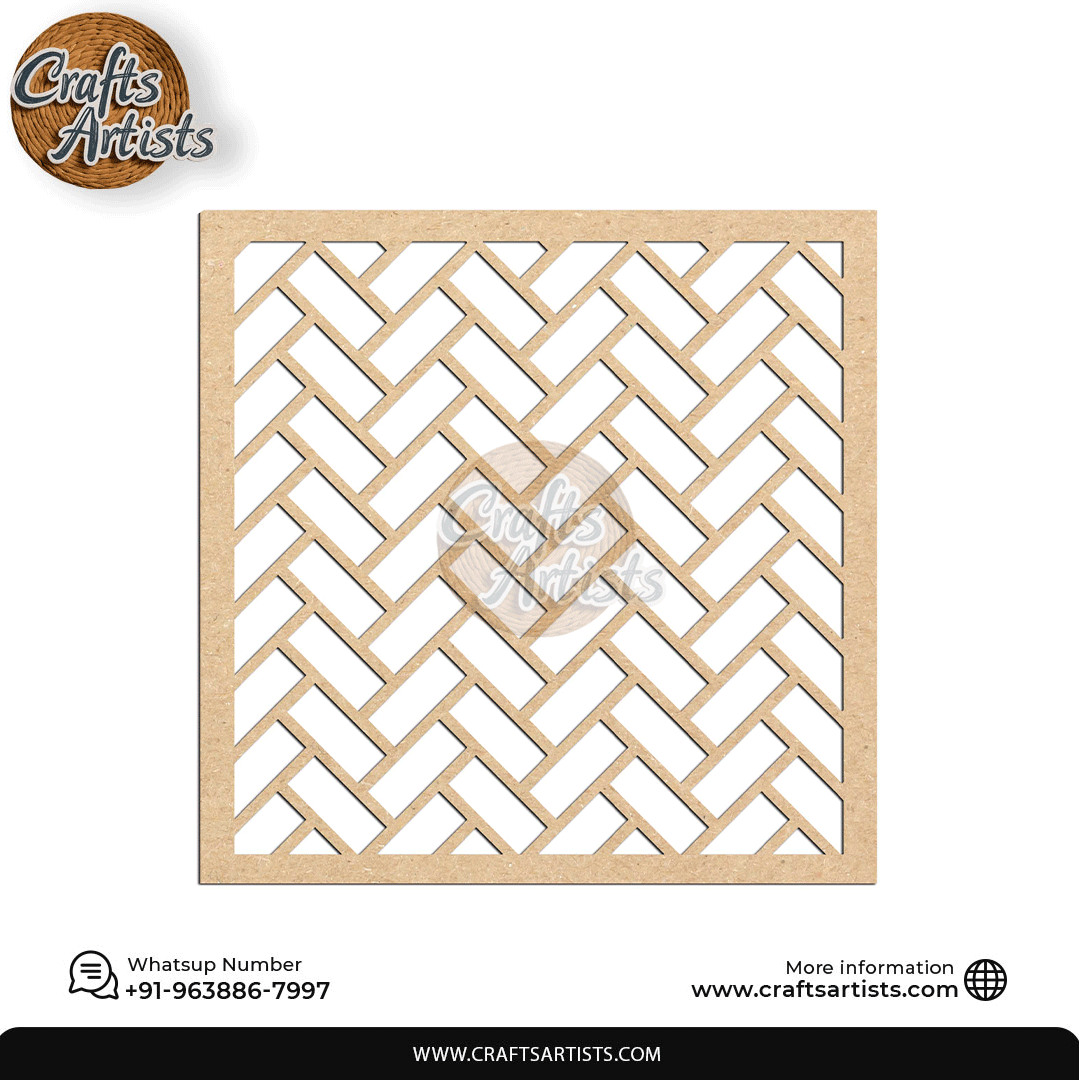 Luxury Square MDF Drink Coaster Set | Laser Cut Pattern Design-6