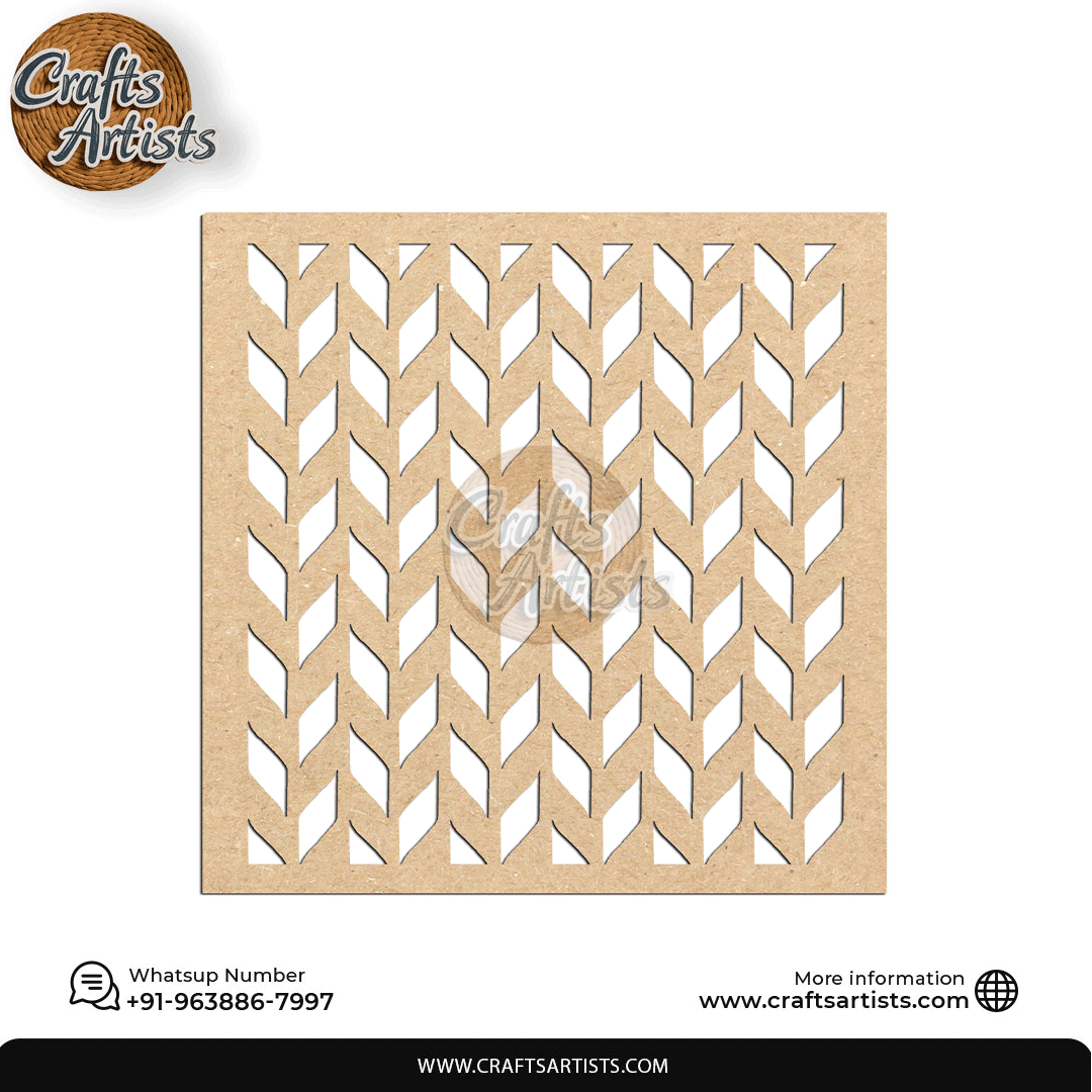 Luxury Square MDF Drink Coaster Set | Laser Cut Pattern Design-7