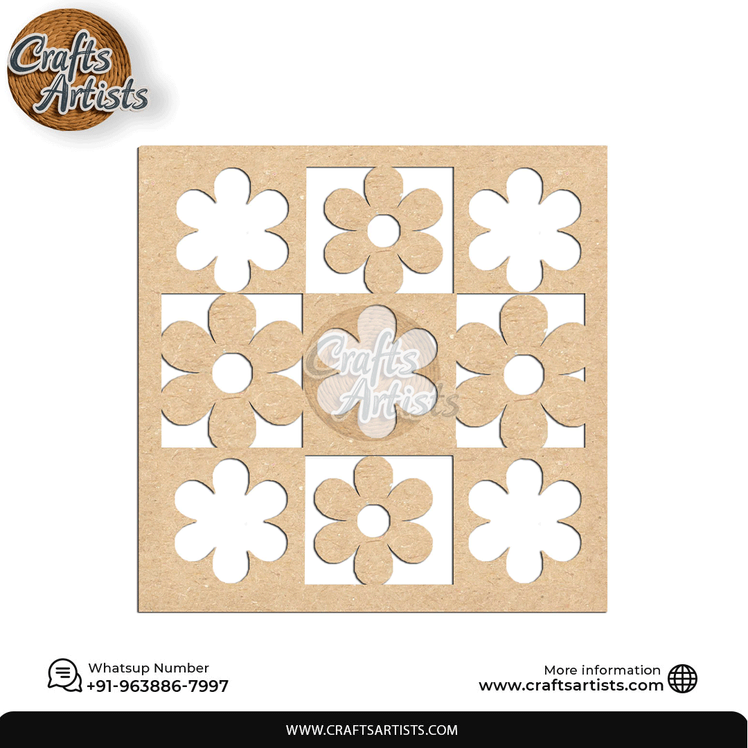 Luxury Square MDF Drink Coaster Set | Laser Cut Pattern Design-8