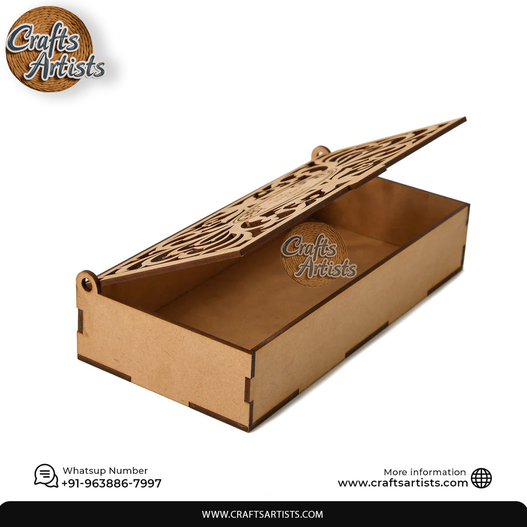 Luxury Rectangular Laser Cut MDF | Decorative Storage Boxes Design-1