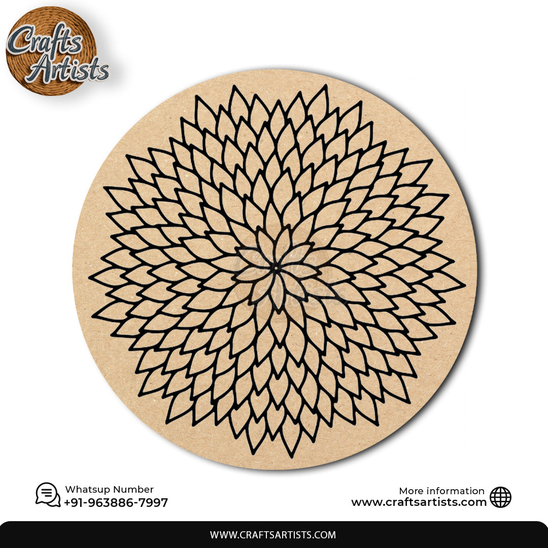 Mandala Premarked Round MDF Base Design 13