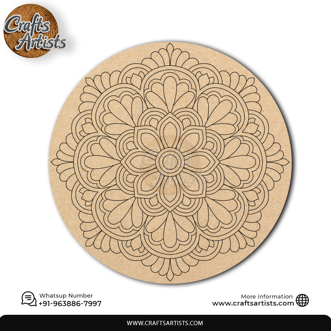 Mandala Premarked Round MDF Base Design 19