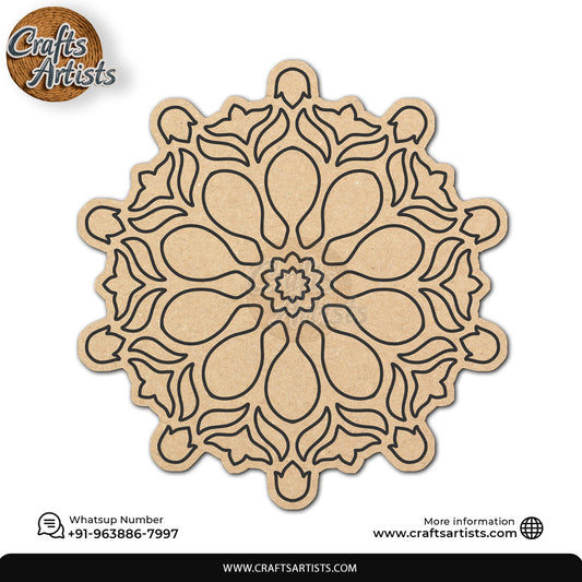 Mandala Premarked Round MDF Base Design 1