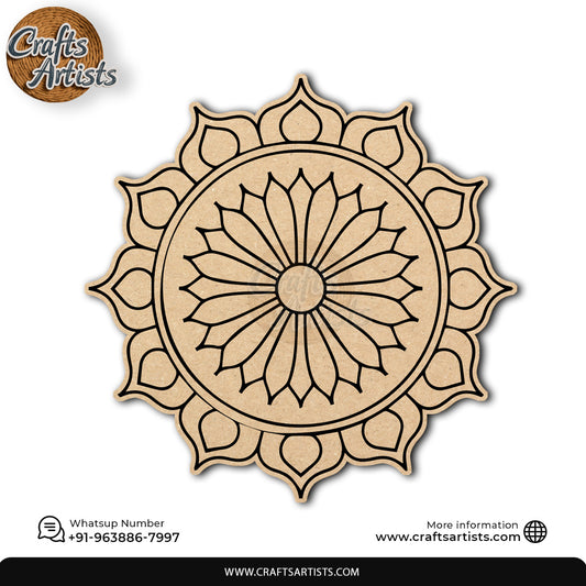 Mandala Premarked Round MDF Base Design 3