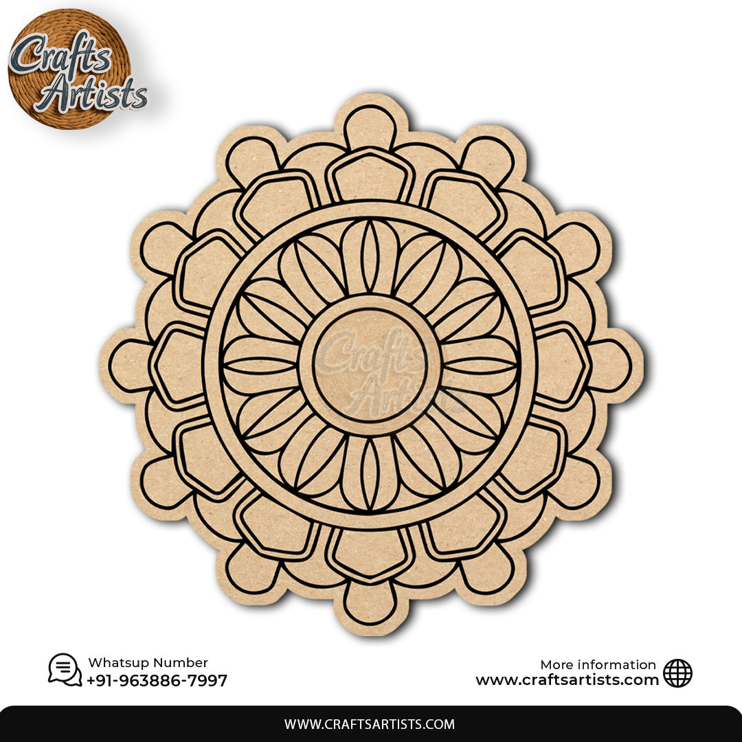 Mandala Premarked Round MDF Base Design 4