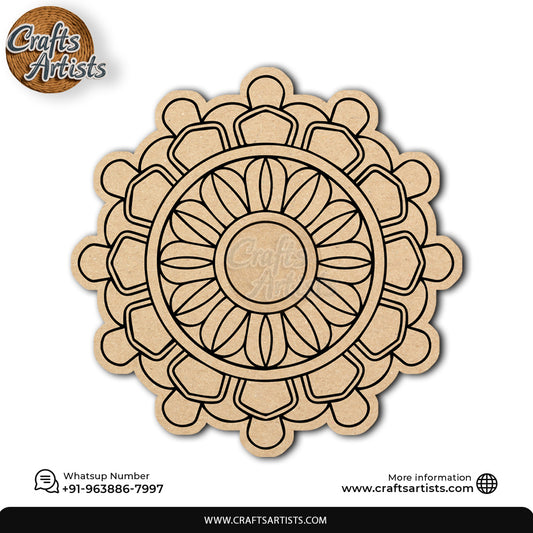Mandala Premarked Round MDF Base Design 4
