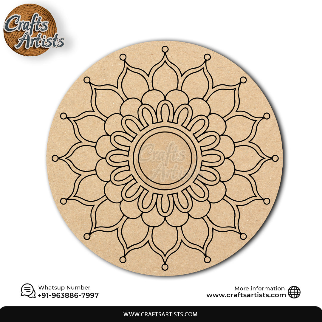 Mandala Premarked Round MDF Base Design 6