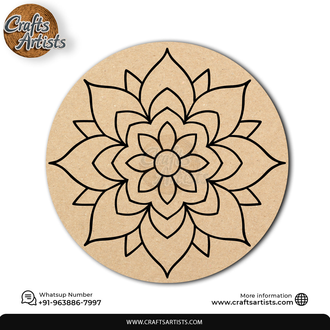 Mandala Premarked Round MDF Base Design 7
