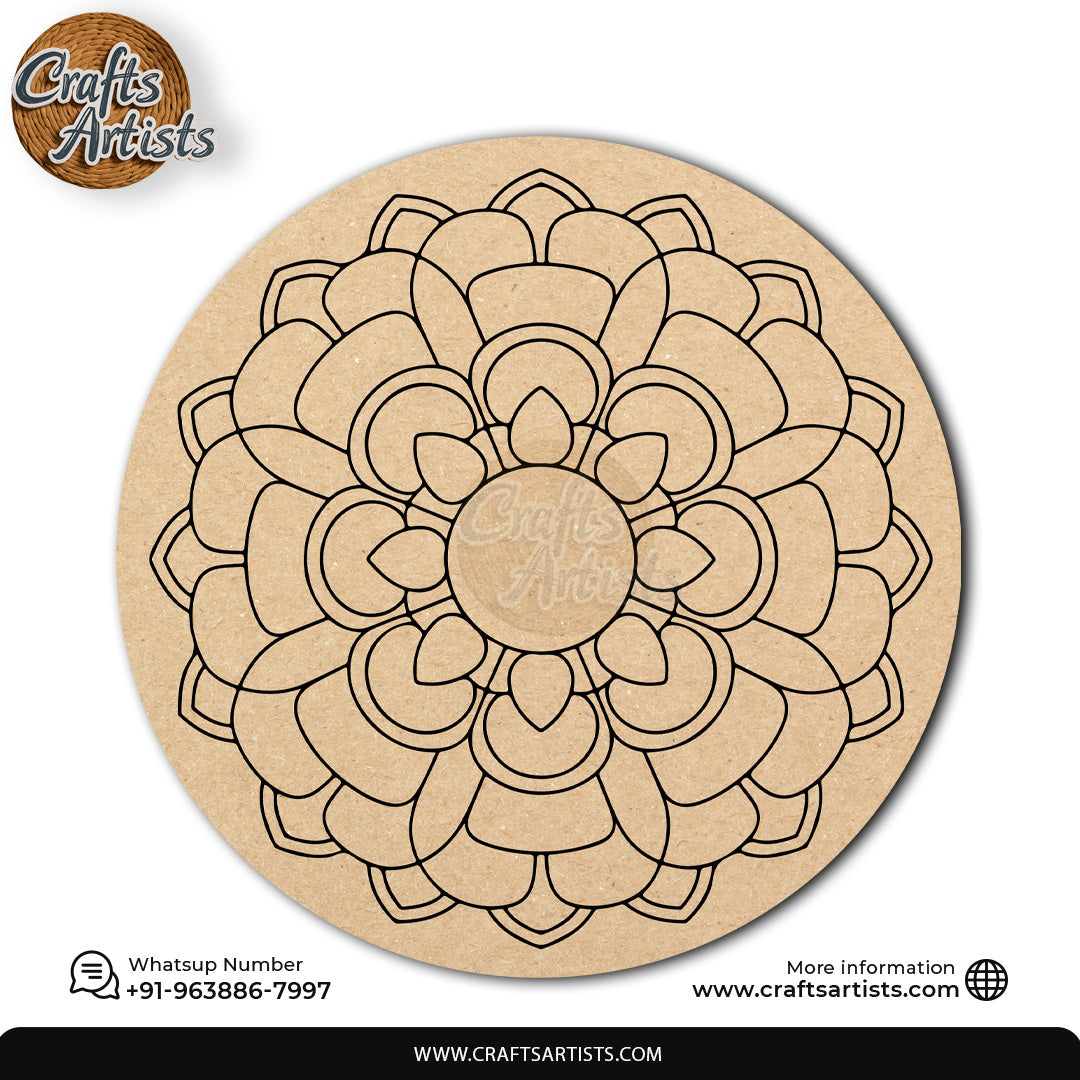 Mandala Premarked Round MDF Base Design 8