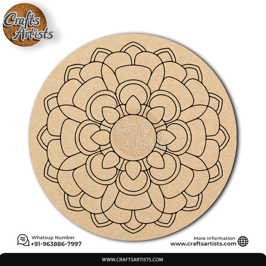 Mandala Premarked Round MDF Base Design 8