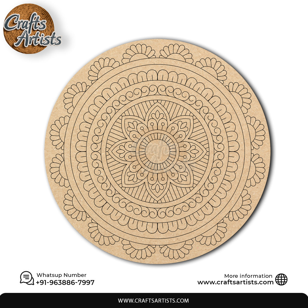 Mandala Premarked Round MDF Base Design 9