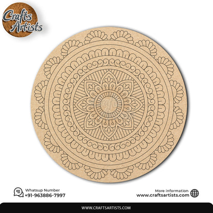 Mandala Premarked Round MDF Base Design 9