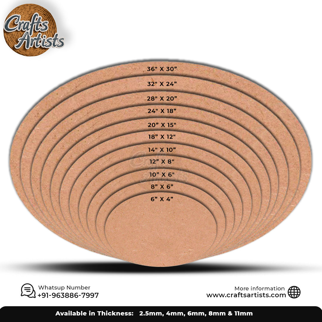 MDF Oval Craft Blank – Perfect for Painting, Decoupage & Vinyl