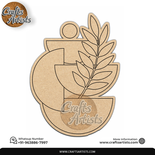 Modern boho abstract Decorative MDF Laser Cut Premarked Base | Floral Design-9