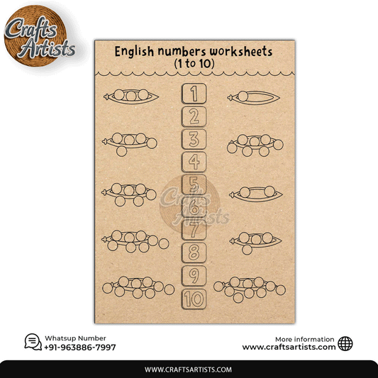 Montessori MDF Laser Cut Pea Pod Counting Board | Preschool Math Peas in a Pod Toy | Design-2