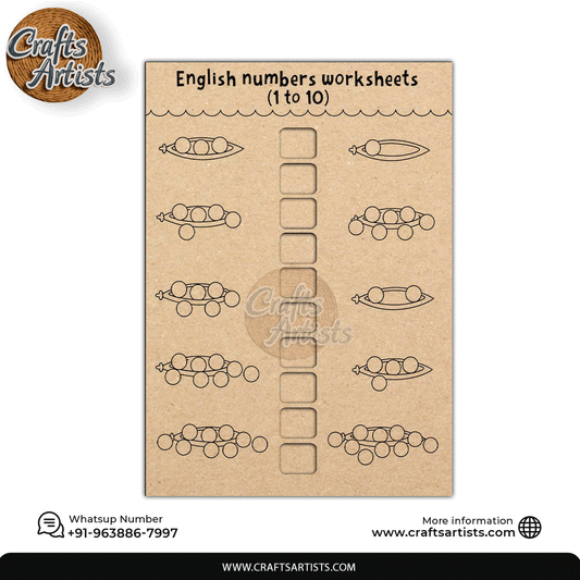Montessori MDF Laser Cut Pea Pod Counting Board | Preschool Math Peas in a Pod Toy | Design-2