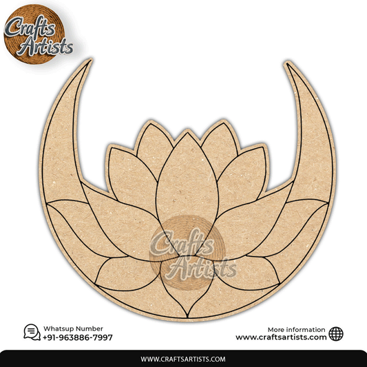 Moon Flower Premarked MDF Laser Cutouts Base | Design-12