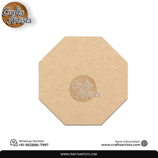 Octagon MDF Laser Cut Fridge Magnet Plain Base  Design-15