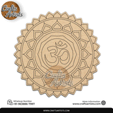 Om mandala Flower Square  Decorative MDF Laser Cut Premarked Base | Design-23