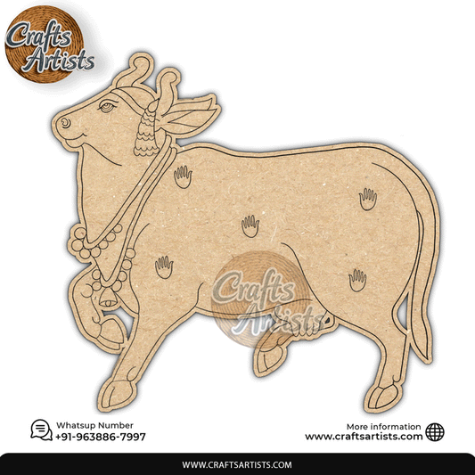 Pichwai Cow Premarked MDF Laser Cutouts Base | Design-5