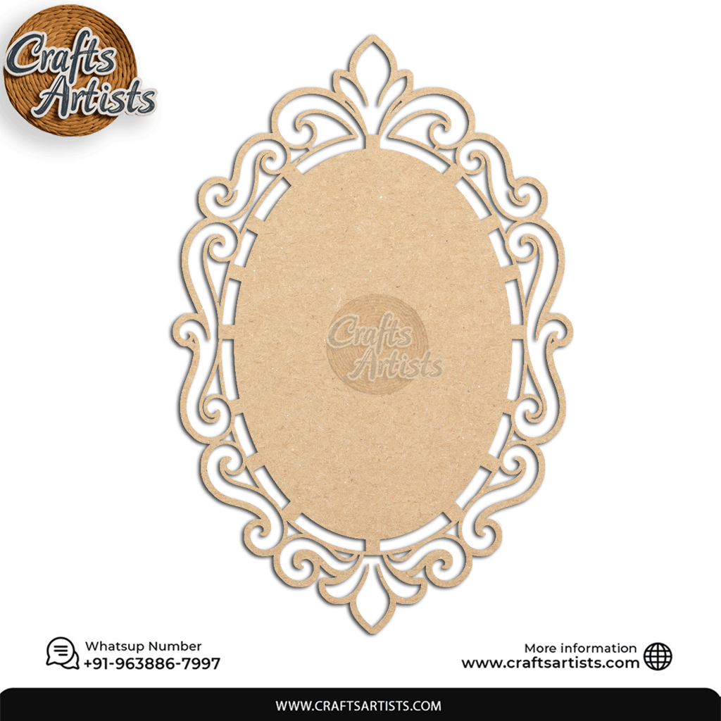 Premium Mirror MDF Board Base | Laser Cutout for Decoration Design-5