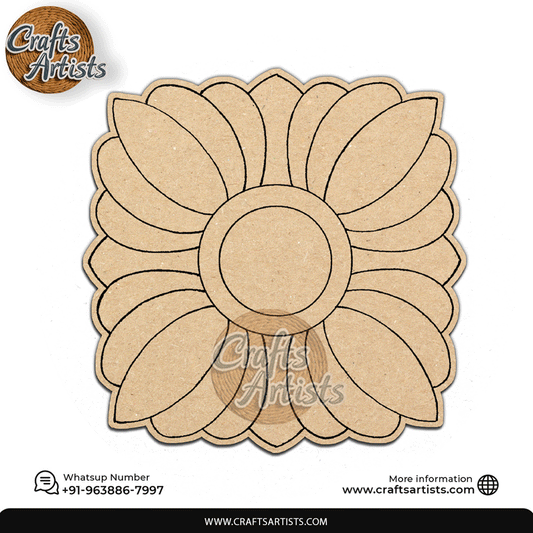 Rangoli Flower Round Decorative MDF Laser Cut Premarked Base | Design-21
