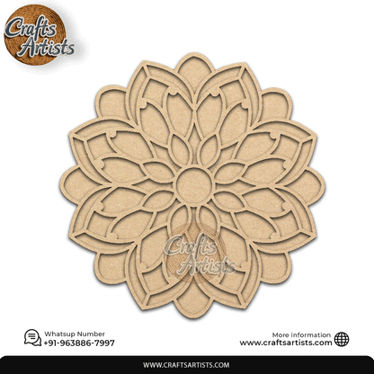 Rangoli Laser Cut Outs MDF | Elegant Floral Mandala Design-1