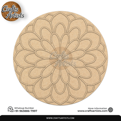Rangoli Laser Cut Outs MDF | Elegant Floral Mandala Design-12
