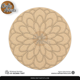 Rangoli Laser Cut Outs MDF | Elegant Floral Mandala Design-12