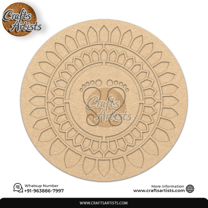 Rangoli Laser Cut Outs MDF | Elegant Floral Mandala Design-14