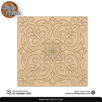 Rangoli Laser Cut Outs MDF | Elegant Floral Mandala Design-6