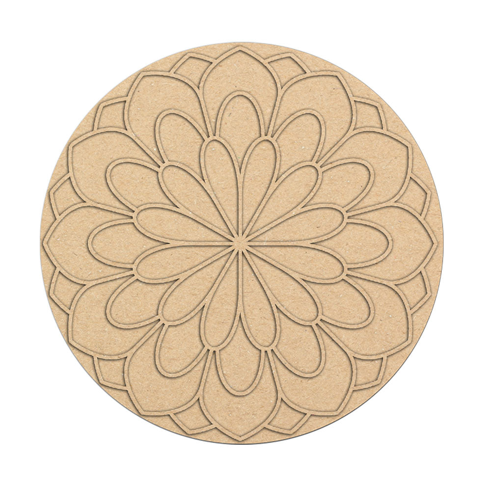 Rangoli Laser Cut Outs MDF | Elegant Floral Mandala Design-7