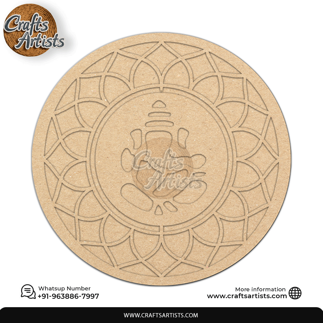 Rangoli Laser Cut Outs MDF | Elegant Floral Mandala Design-8