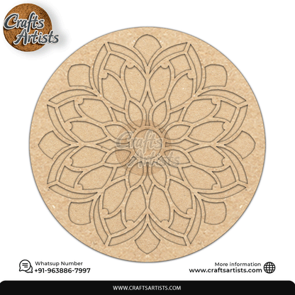 Rangoli Laser Cut Outs MDF | Elegant Floral Mandala Design-9