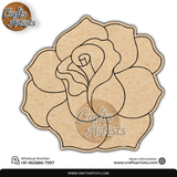 Rose Flower Premarked MDF Laser Cutouts Base | Design-34
