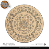 Round Decorative MDF Premarked Base | Floral Design-1