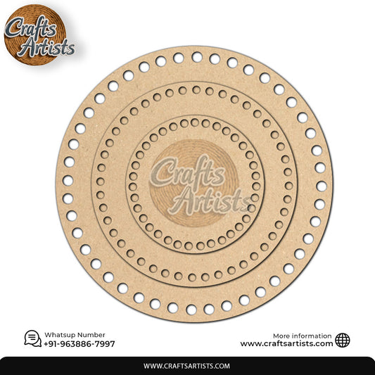 Round Macrame Base MDF Board | Crochet / Basket Base Design-1