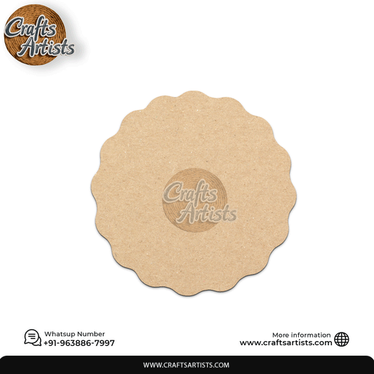 Scalloped Circle MDF Laser Cut Fridge Magnet – Plain Base Design-27